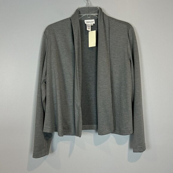 Coldwater Creek Gray Open Front Knit Cardigan Jacket Size 6 Casual Soft - Picture 6 of 6
